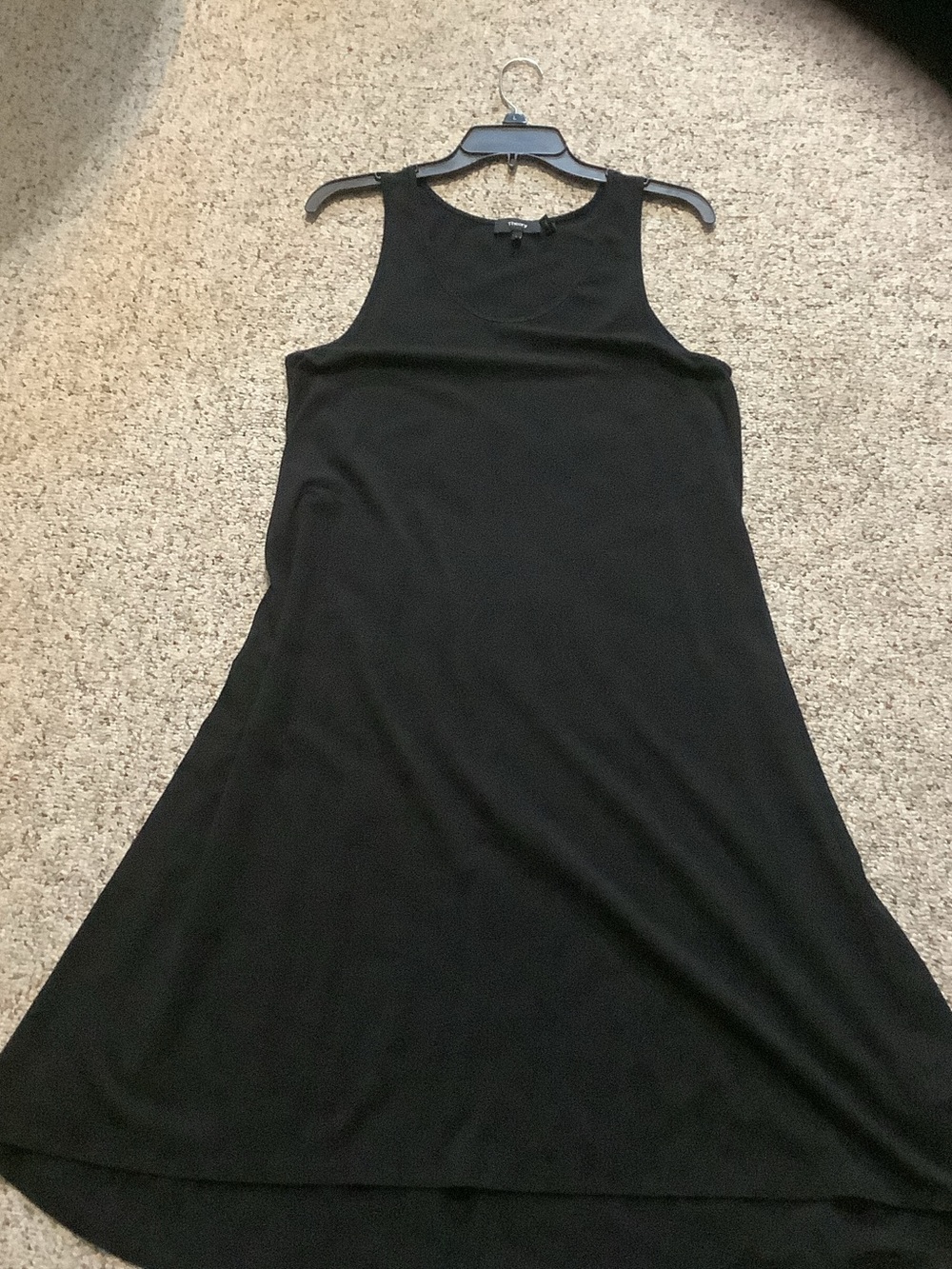 Theory Black Sleeveless Midi A-Line Dress